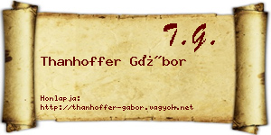 Thanhoffer Gábor névjegykártya